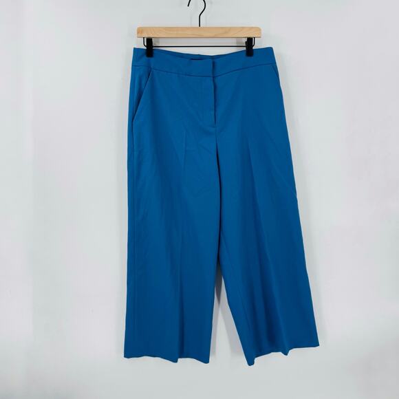 Tahari ASL Women’s Cropped Wide Leg Pants Blue Size 12 Mid Rise - Picture 2 of 9